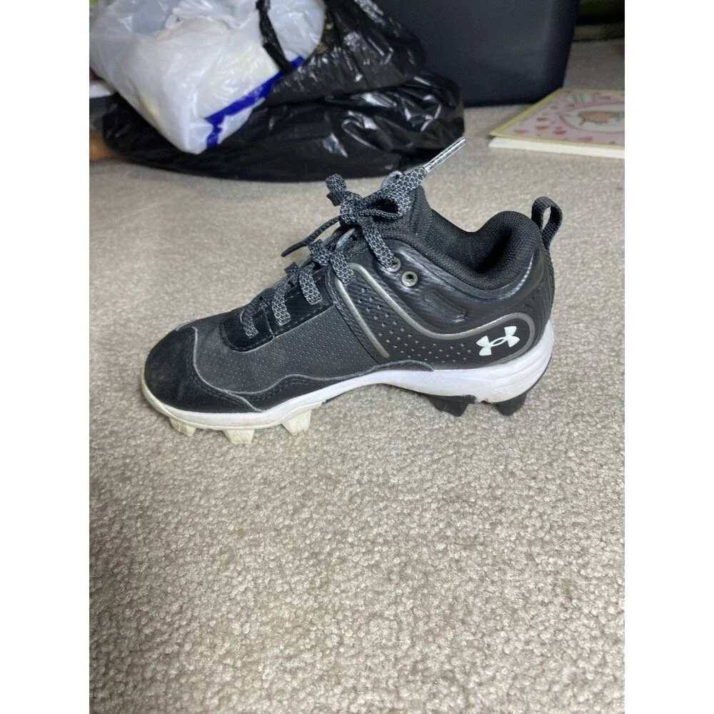 Under Armour Glyde RM Jr Youth Girls 12 Softball Cleats Black White 3024331-001